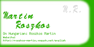 martin roszkos business card